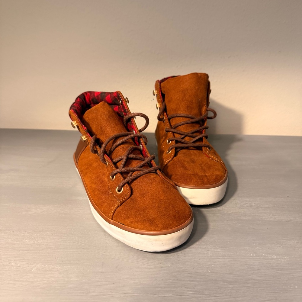 GAP Kids Brown Suede High-Top Sneakers